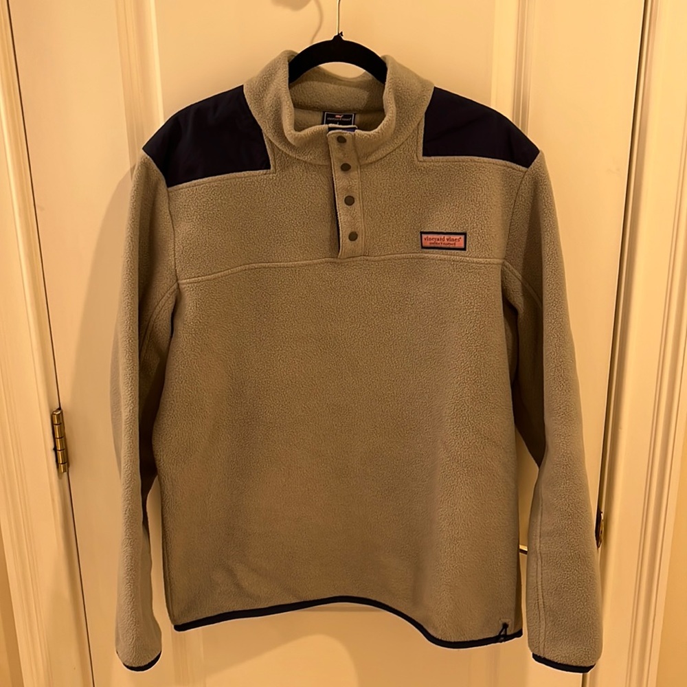 Vineyard Vines Men's Snap Fleece Shep Shirt Graphite